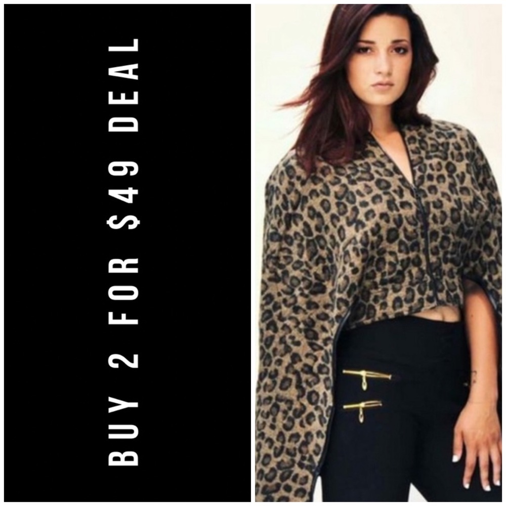 ❄️TAN LEOPARD CAPE JACKET